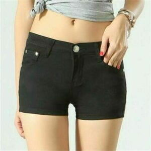 black-denim-shorts