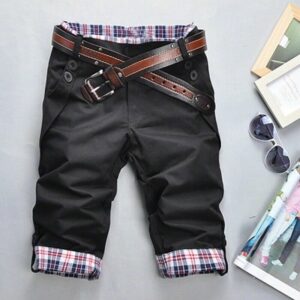 men cotton-cargo-shorts-black