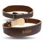 chocolate brown Leather Weightlifting Belt